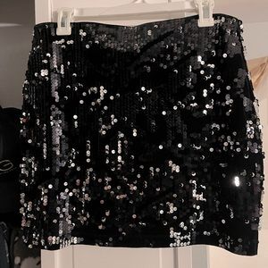 Express black velvet mini skirt